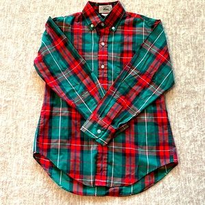 Boy’s IZOD Lacoste Long-Sleeve Button-Up Shirt Red & Green Size 10